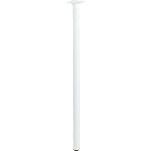 Pied cylindrique métal blanc H.700 Ø30 mm - EVOLUDIS