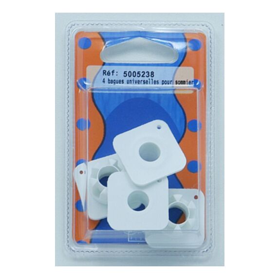 Blister 4 pieces bague universelle blanc H.20 ∅18 - EVOLUDIS