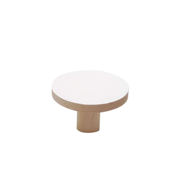 Patère Cylindr bois 1 tête blanc - BAR PLUS