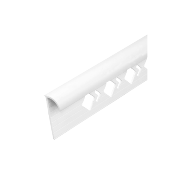 1/4 rond Ouv 9mm Pvc Blc 2m50