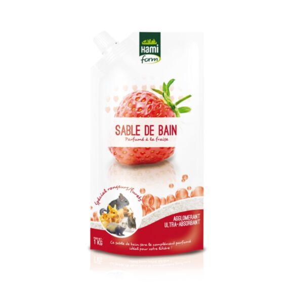 Sable de Bain Litière Rongeurs Fraise 1kg