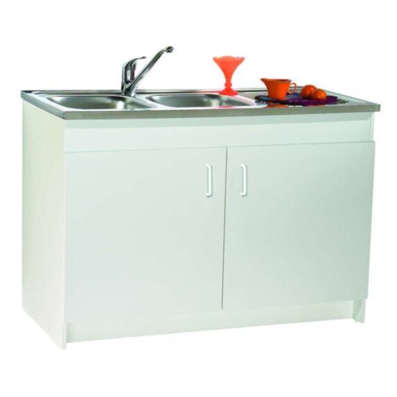 Meuble sous-évier blanc orion 2 portes 100 cm - M KIT