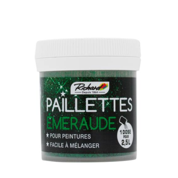 Additif paillettes peinture Emeraude 30gr