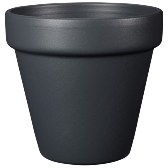Pot Vaso BigBand Cendre Terre Cuite Epoxy Ø23,8cm h21,2cm Noir - DEROMA