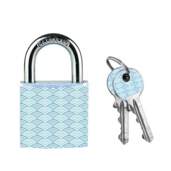 Cadenas 30mm anse acier à clé motif vagues