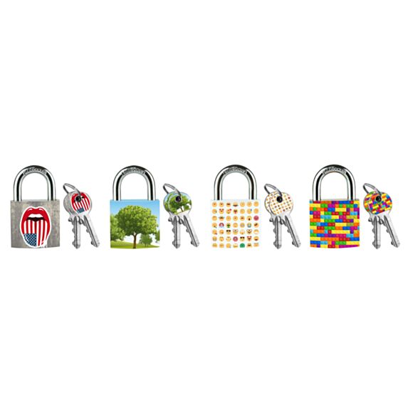 Cadenas 30mm anse acier à clé 4 motifs