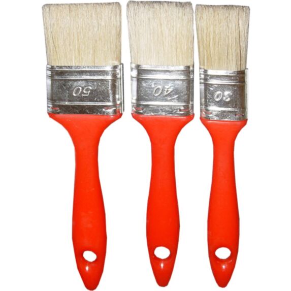 Lot de 3 pinceaux plats manche plastique 30/40/50 - NESPOLI