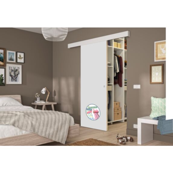 Kit porte en applique 83 cm prépeint - OPTIMUM
