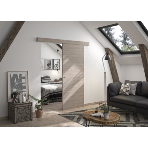 Kit porte en applique 83 cm chêne taupe - OPTIMUM