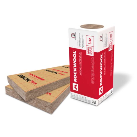 Panneau laine de roche Rockplus Premium Kraft Ep.10,1cm 1,35x0,6m R=3,15 - ROCKWOOL