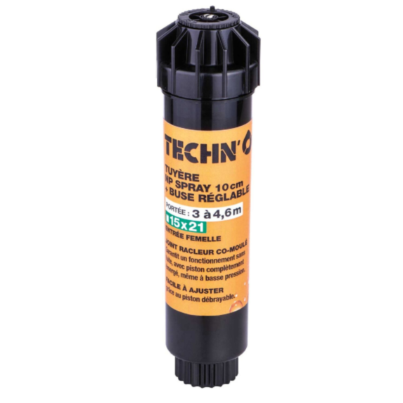 Tuyère buse réglable 4,6m F15x21 noir 10cm - TECHN'O