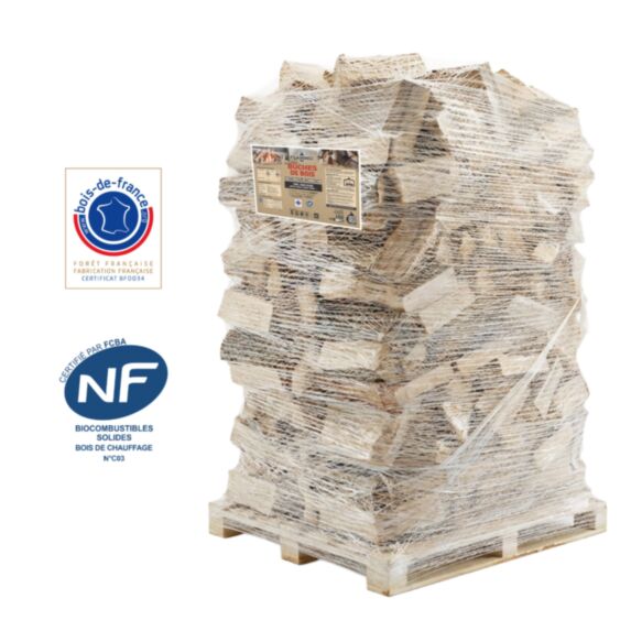 Ballot 2m3 Bûches bois feuillus 25cm naturel - FLAMINO