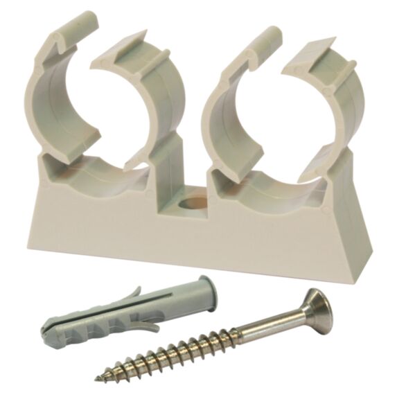 Clip de fixation double + cheville Ø20 (x10)