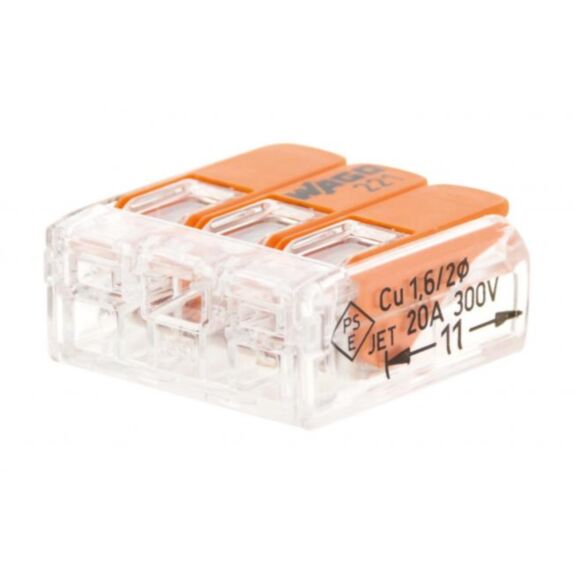 Lot de 10 bornes 3 entrées Wago