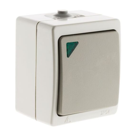 Bouton poussoir a voyant gris clair ip54 - akya