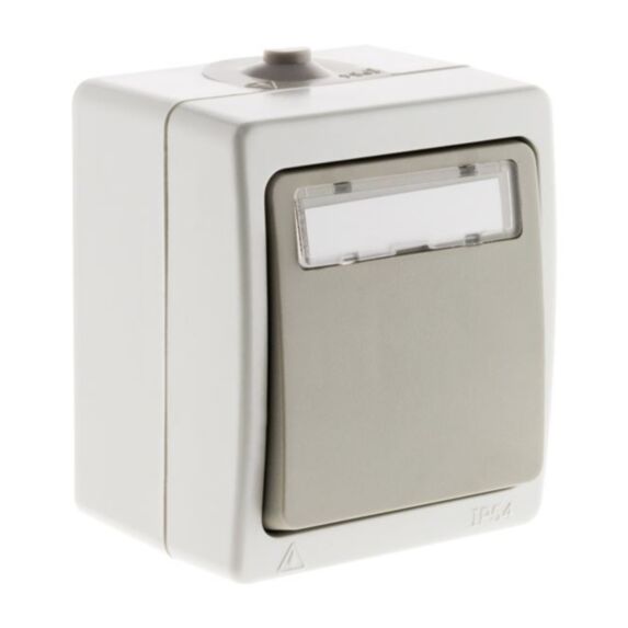 Bouton poussoir porte etiquette gris clair IP54 - akya - INOTECH