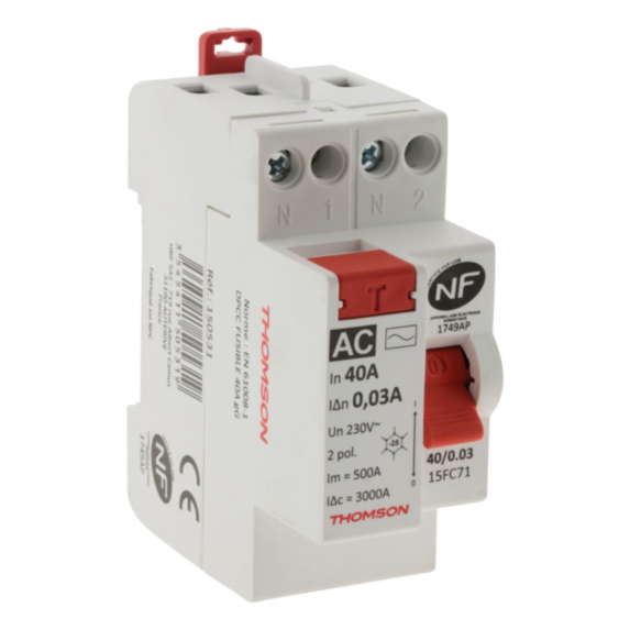 Interrupteur différentiel à vis type AC 40A NF 30mA - THOMSON