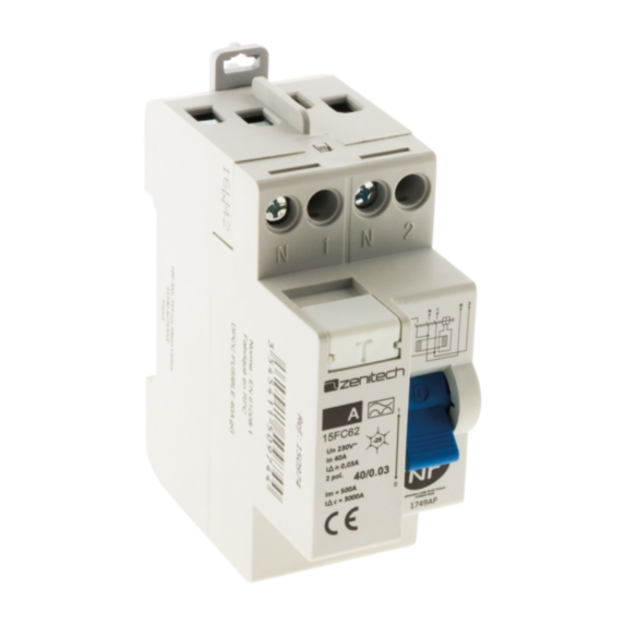 Interrupteur differentiel 40/2 30ma type a nf - zenitech