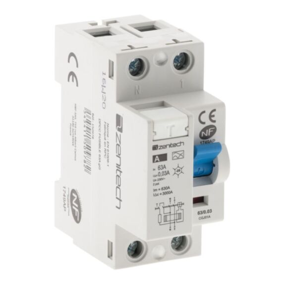 Interrupteur differentiel 63/2 30ma type a nf - zenitech