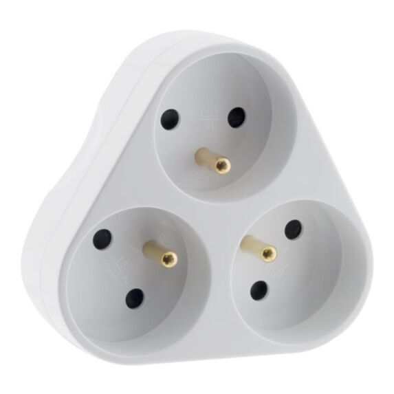 Multiprise Triplite 3x16A triangulaire blanc - ZENITECH
