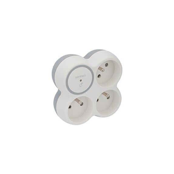 Triplite 3 prises frontales avec terre 16A + parafoudre blanc/gris Bolea - ZENITECH
