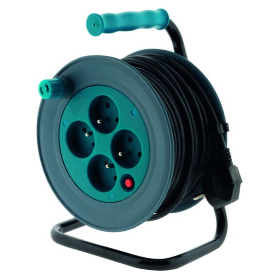 Enrouleur compact 15m turquoise 3G1mm² - ZENITECH