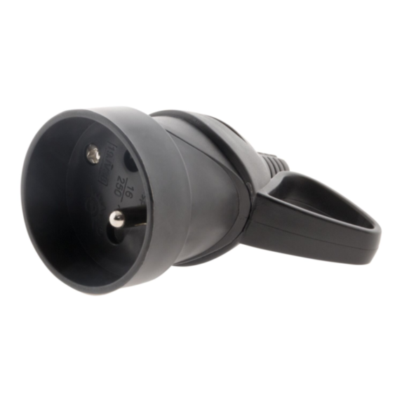 Fiche 1 prise Femelle 16A Anneau Noir - ZENITECH