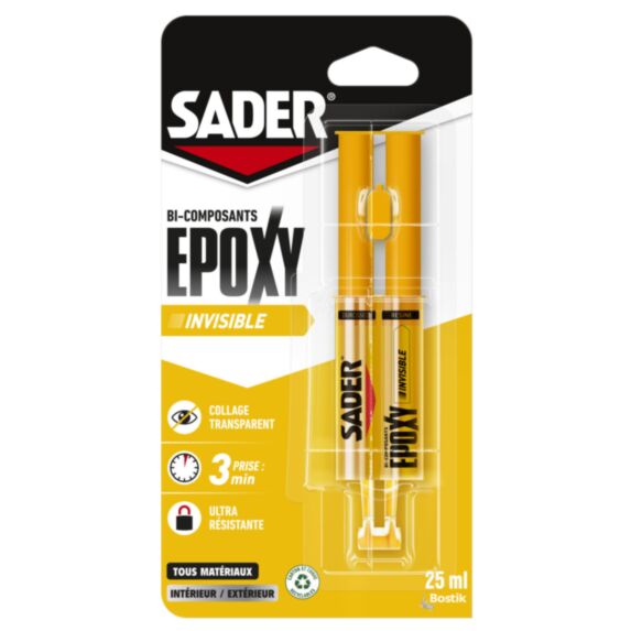 Colle Bi-composant Epoxy Invisible seringue 25ml - SADER