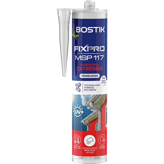Mastic de fixation Fixpro MSP117 translucide 290ml - BOSTIK