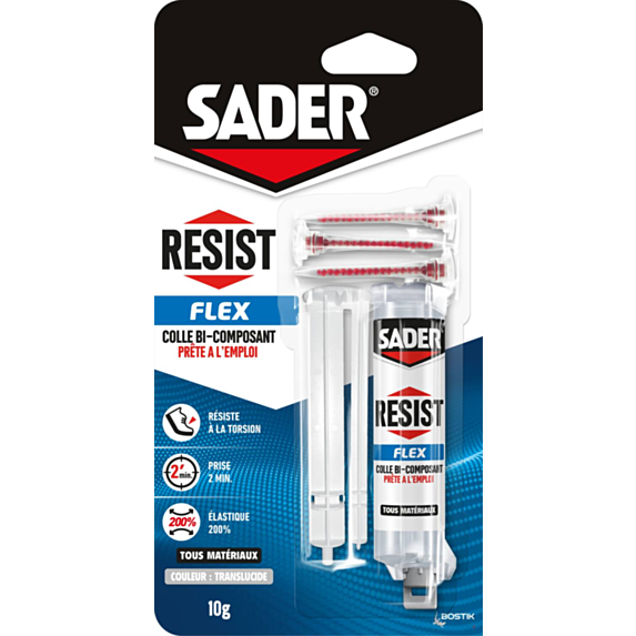 Colle bi-composant Resist Flex 10g translucide - SADER