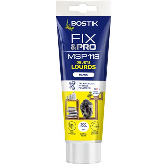 Colle mastic Fix&Pro MSP 118 objets lourds 150ml blanc - BOSTIK
