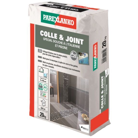 Colle & joint carrelage douche italienne & piscine 20kg - PAREXLANKO