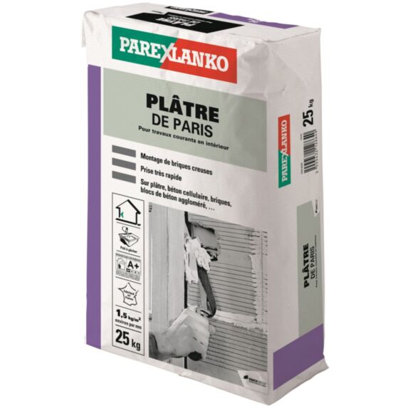 Plâtre de Paris sac 25kg blanc - PAREXLANKO