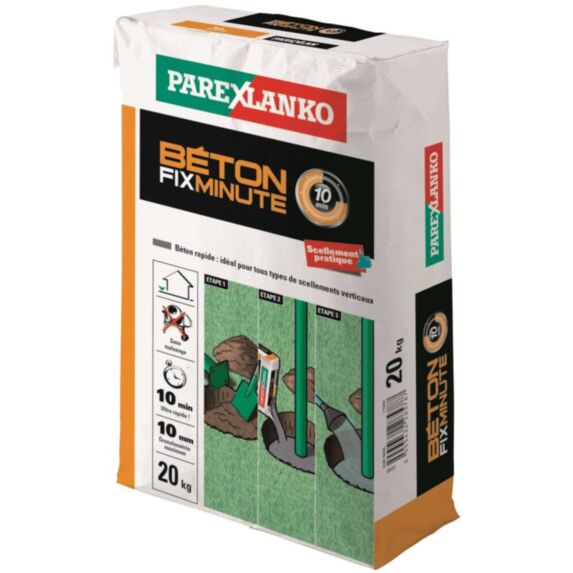 Béton Fixminute sac 20kg gris prise rapide extérieur - PAREXLANKO