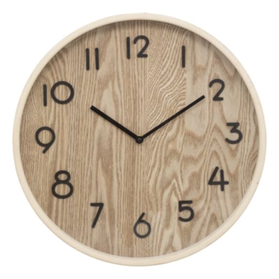 Horloge Ivana Beige Bois ⌀38cm- ATMOSPHERA