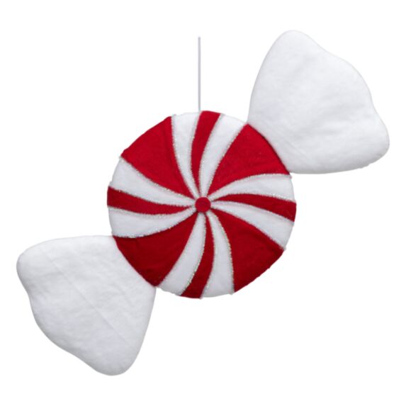 Bonbon rond polystyrène diam 60cm blanc et rouge - ATMOSPHERA