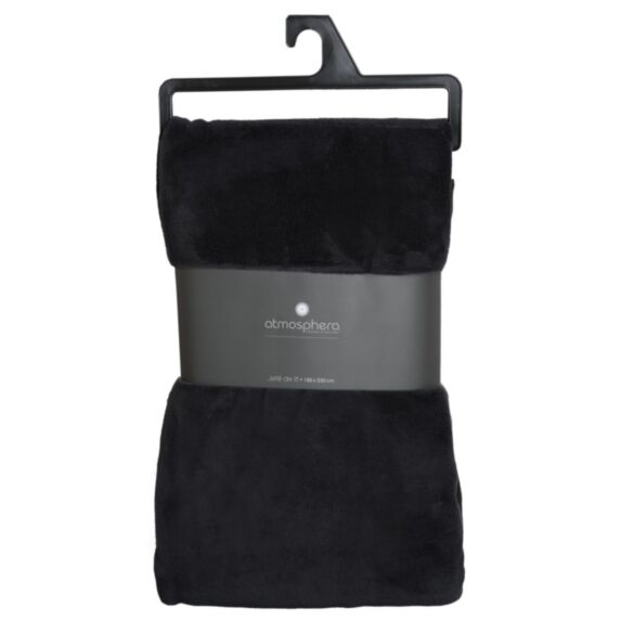 Plaid microfibre 180x230 noir - ATMOSPHERA