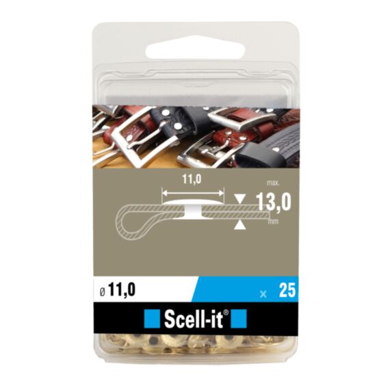 Rivet tubulaire acier laitonné 11mm x 13mm x25 - SCELL IT