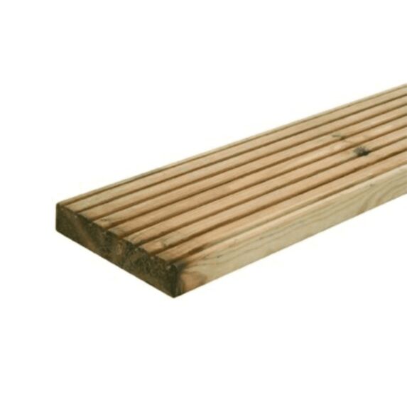 Lame terrasse Marcello pin sylvestre rainuré 240x14,5cm bois traité - CERLAND