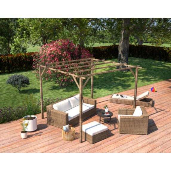 Pergola Patagonie bois pin sylvestre naturel - CERLAND