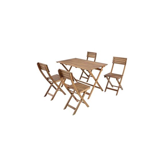 Ensemble de jardin 4 places Cuatro 108,5 x 72 x 74 cm eucalyptus - INVENTIV