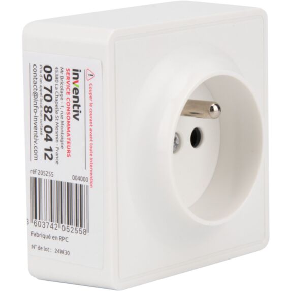 Prise saillie 2P+T Helios blanc - INVENTIV