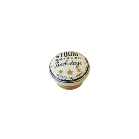 Bouton meuble Studio Céramique Blanc ø40mm h26mm - B BEAUTY