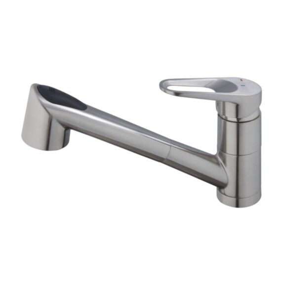 Mitigeur évier à douchette Tokyo façon inox  - INVENTIV
