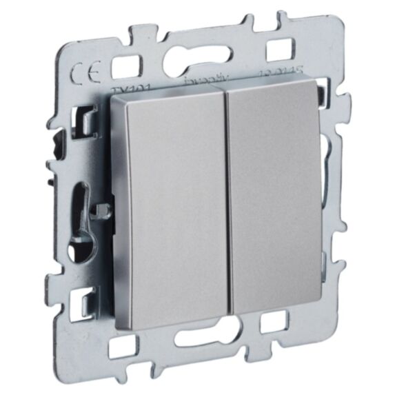 Variateur Rotatif 2 Fils Di-Line + Plaque Support Métal Argent - INVENTIV'