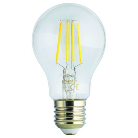 Ampoule Filament Standard E27 Transparente 470 Lumens 40W 4000K - INVENTIV