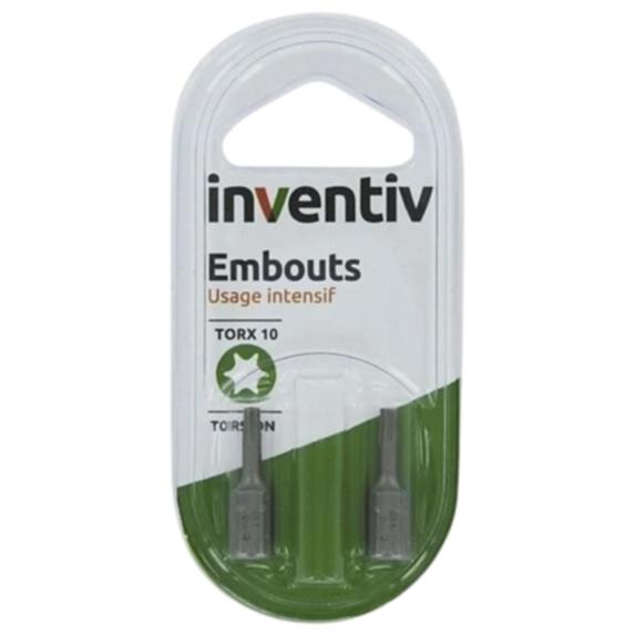 2 Embouts torsion T10 25 mm - INVENTIV