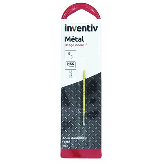 Foret métal HSS titane Ø3,5 mm - INVENTIV