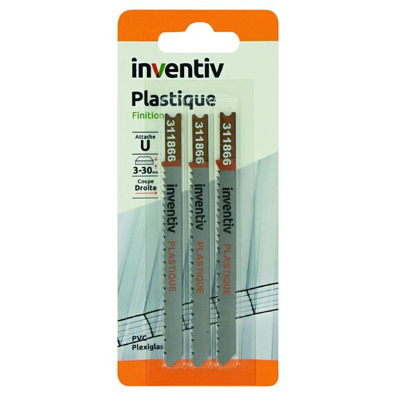 3 lames U plastique CP 3/30 mm - INVENTIV