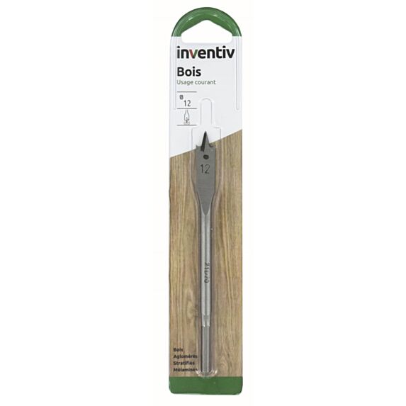 Mèche bois plate Ø12 L240 x 50 mm - INVENTIV